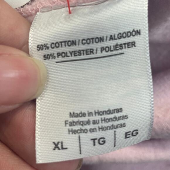 Hand Printed Upcycled Womens XL Equality Rainbow LGBTQ Cropped Cutoff Hoodie - Picture 6 of 6